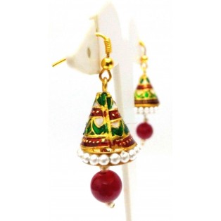 Meenakari Minakari Enamel Jhumka Jhumki Handmade Earring Jewelry Chandelier A116